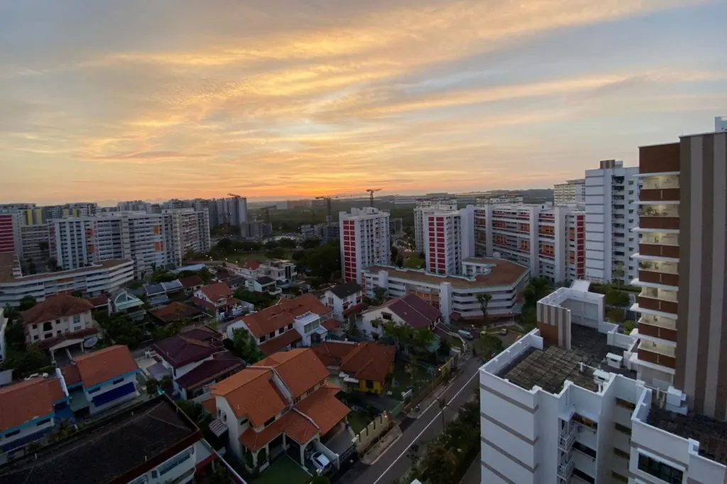 Hougang estate at sunset