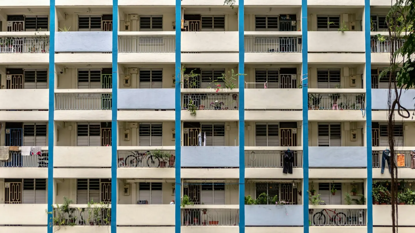 blue and white concrete building during daytime